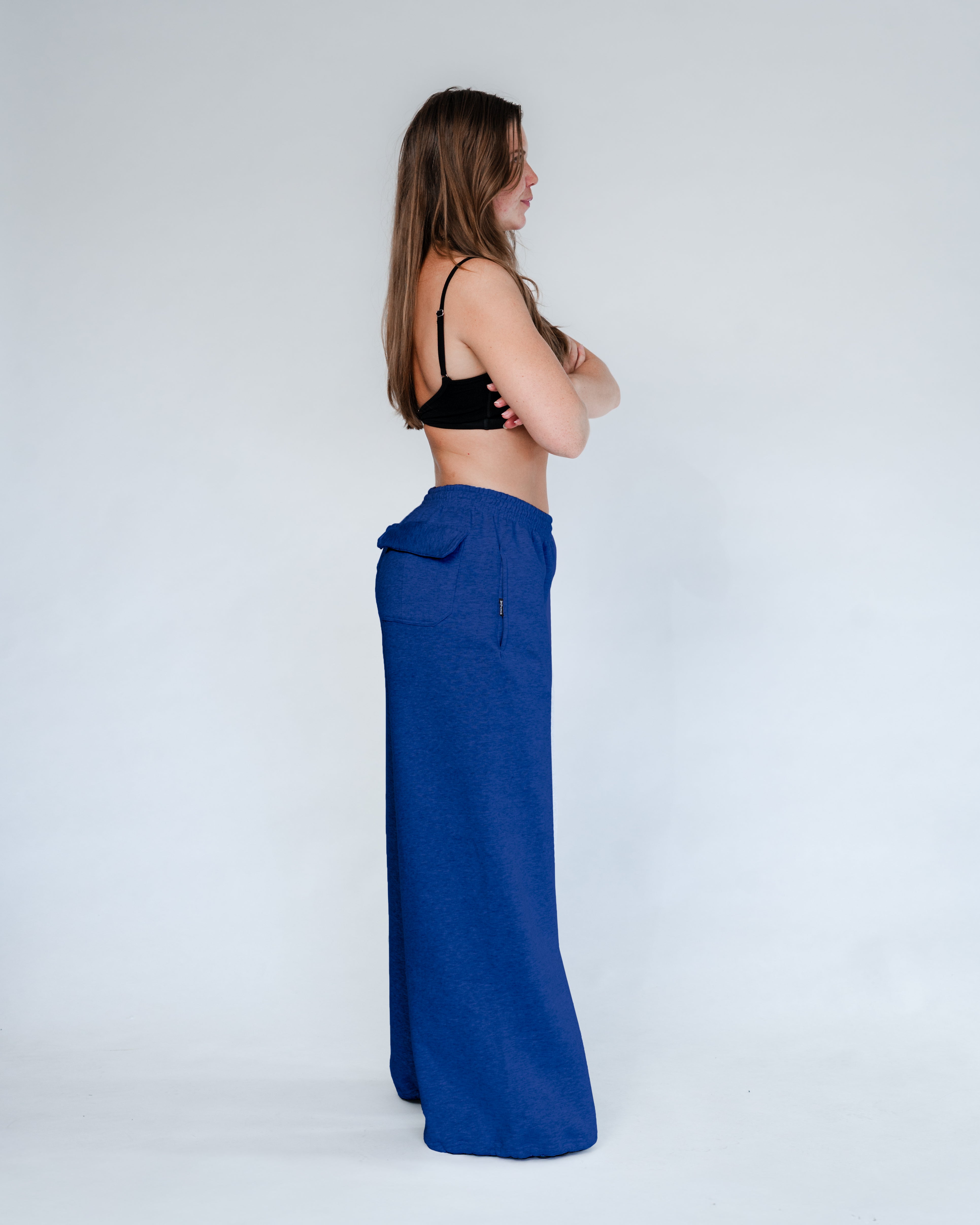 WIDE LEG SWEATPANTS - COBOLT BLUE